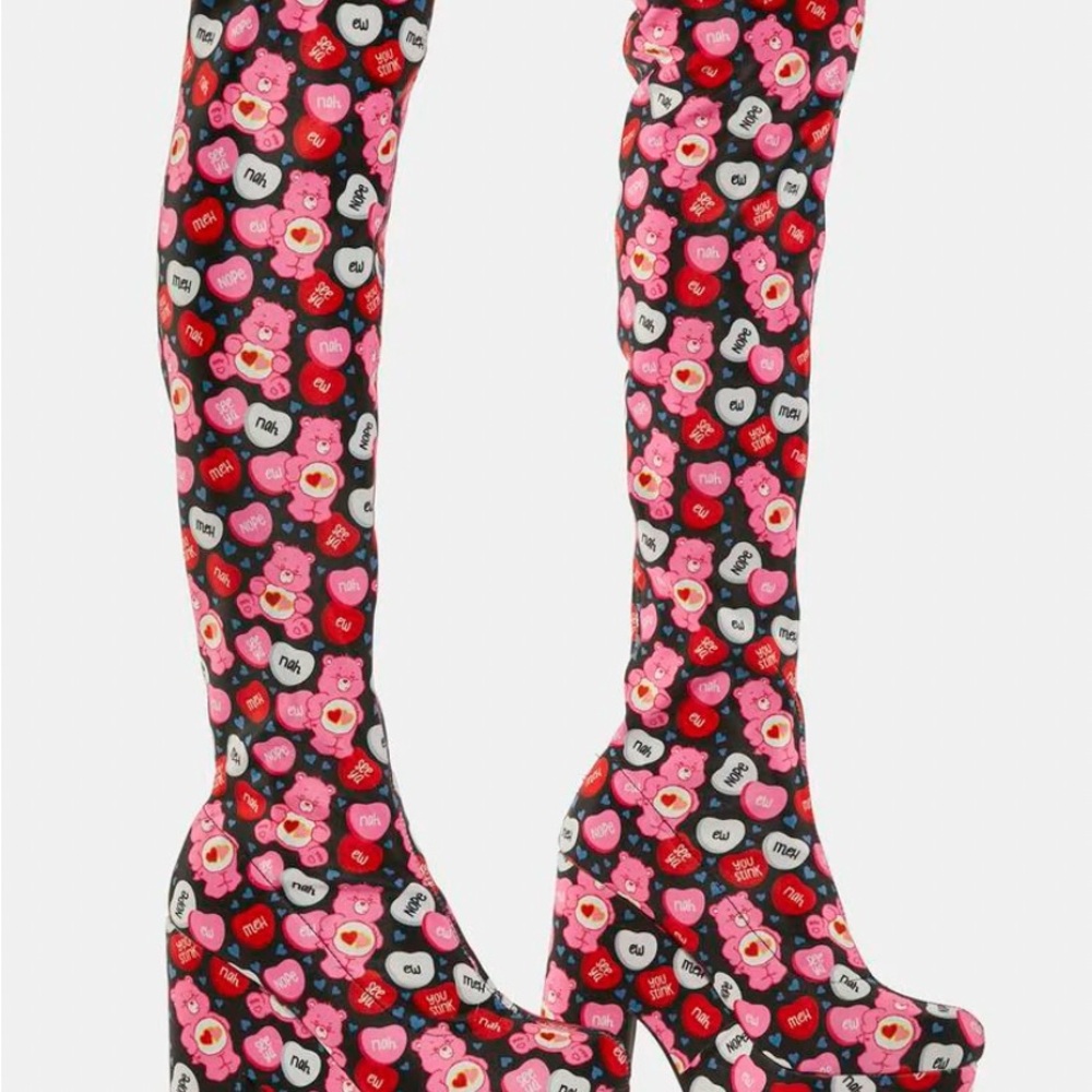Care Bears Women's Heart Patterned Over-the-Knee Boots